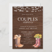 Rustic Moderne country Couples Shower Foto Kaart (Voorkant)