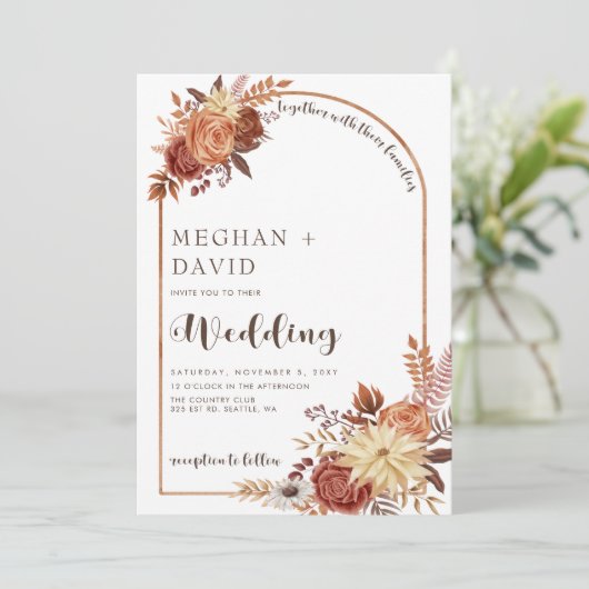 Rustic Moderne handgeschreven handgeschreven Herfs Kaart (Staand voorkant)