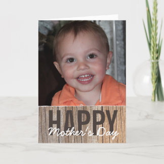 Rustic moderne Joyeux Carte photo de la Fête des M
