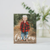 Rustic Moderne kalligrafie Kerstavond Feestdagenkaart (Staand voorkant)