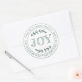 Rustic Moderne kerstfeestelijke terugkeer: groen Ronde Sticker (Envelop)