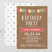 Rustic Moderne kleurrijke verjaardag Kaart (Voorkant / Achterkant)