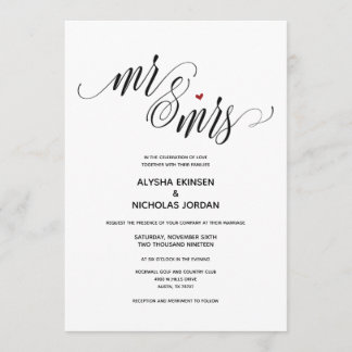 Rustic moderne M. et Mme Faire-part de mariage Car