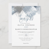 Rustic Moderne Rodebuuste blauwe penseelstreken Kaart (Voorkant)