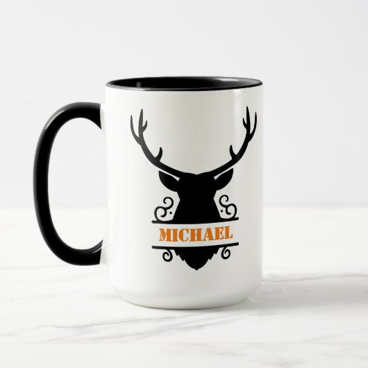 Rustic Monogram Buck Hunting Mok (Links)