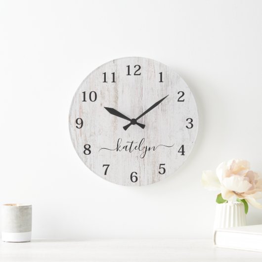 Rustic Monogram Farmhouse Custom Family Name Grote Klok (Huis)