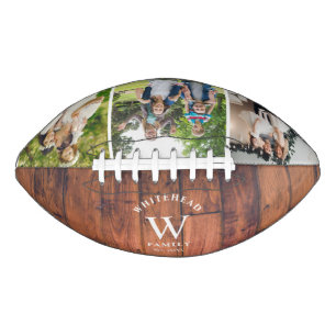 Rustic Monogram Football van de Foto van het Hout
