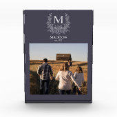 Rustic Monogram Gepersonaliseerd Initiaal Fotoblok (Voorkant)