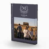 Rustic Monogram Gepersonaliseerd Initiaal Fotoblok (Rechts)