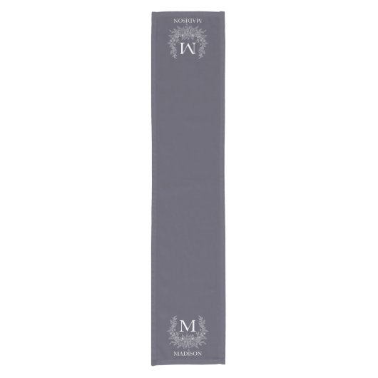 Rustic Monogram Gepersonaliseerd Initiaal Korte Tafelloper (Voorkant)