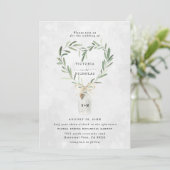 Rustic Monogram Jar | Heart Greenery Wedding Kaart (Staand voorkant)