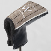 Rustic Monogram Tan Wood Golfheadcover (3/4 voorkant)
