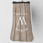 Rustic Monogram Tan Wood Golfheadcover (Draai 90)