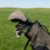 Rustic Monogram Tan Wood Golfheadcover (Insitu)