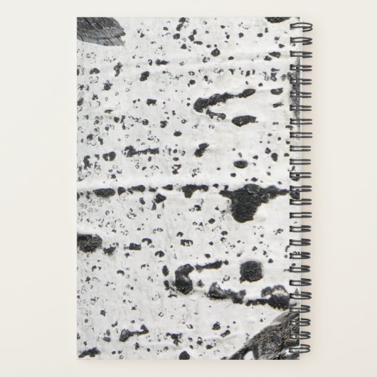 Rustic Monogram White AspenTree Bark Texture Name Planner (Achterkant)