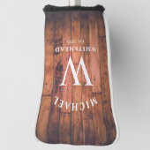 Rustic Monogram Wood Golfheadcover (Draai 90)