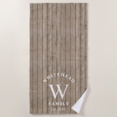 Rustic Monogram Wood Strandlaken (Voorkant)