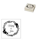 Rustic Monogram Wreath Custom Wedding Rubberstempel (Gestempeld)