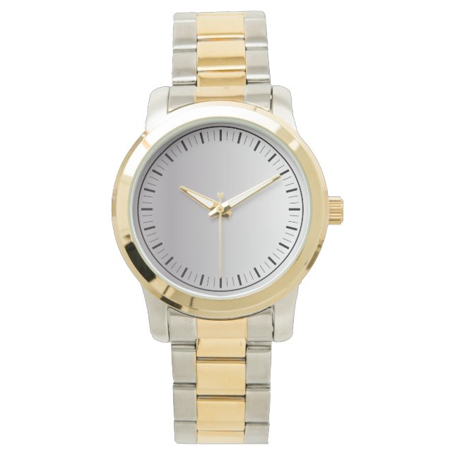 Rustic Monogramed Mannen'sOversized Two-Tone Horloge (Voorkant)