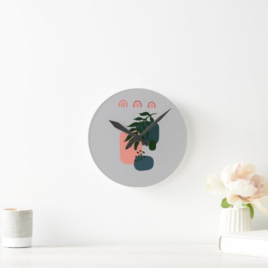 Rustic Monogrammed Boho Ronde Klok (Huis)