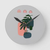 Rustic Monogrammed Boho Ronde Klok (Voorkant)