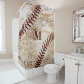 Rustic Monogrammed Shower Curtain voor mannen Douchegordijn (In situ)
