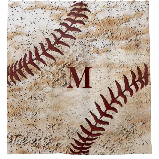 Rustic Monogrammed Shower Curtain voor mannen Douchegordijn (Voorkant)