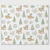 Rustic Monogran Woodland Cadeaupapier (Vlak)