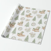 Rustic Monogran Woodland Cadeaupapier (Uitgerold)