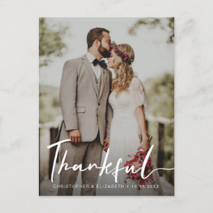 Rustic Moody vertical Wedding photography Thankful Briefkaart