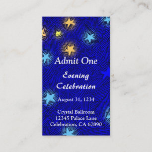 Rustic Moon and Stars Event Ticket Visitekaartje