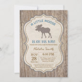Rustic Moose Baby shower Invitation Garçon (Devant)