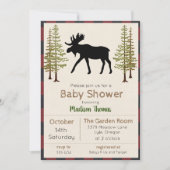 Rustic Moose Boy Baby shower Invitation (Devant)