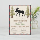 Rustic Moose Boy Baby shower Invitation (Debout devant)
