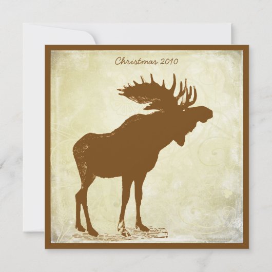 Rustic Moose Christmas Dinner Invitations (Dos)
