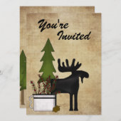 Rustic Moose Family Reunion Party Invitation (Devant / Derrière)