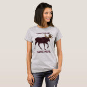 Rustic Moose Faux Leather-Look I Heart Moose T-shirt (Voorkant volledig)