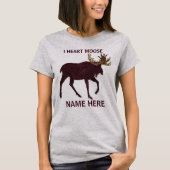Rustic Moose Faux Leather-Look I Heart Moose T-shirt (Voorkant)