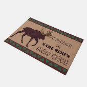 Rustic Moose Faux Leather-Look Man Cave Deurmat (Schuin)