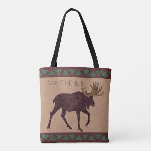 Rustic Moose Faux Leather-Look Mode Chic Tote Bag (Achterkant)