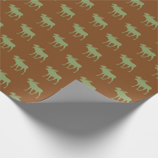 Rustic Moose Pattern Cadeaupapier (Hoek)