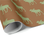 Rustic Moose Pattern Cadeaupapier (Rol Hoek)