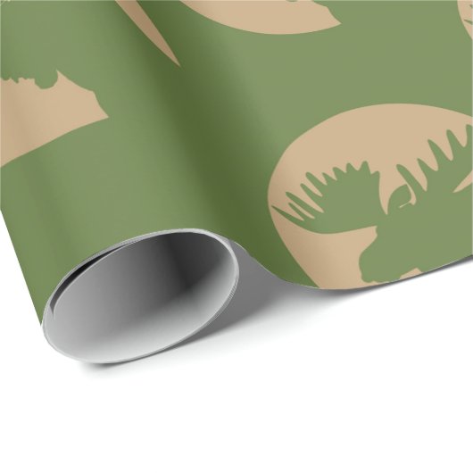 Rustic Moose Pattern Cadeaupapier (Rol Hoek)