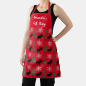 Rustic Moose Pattern op Red Personalized Schort (Insitu)