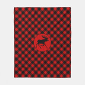 Rustic Moose Red Buffalo Plaid Pattern Fleece Deken (Voorkant)