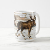 Rustic Moose Weathered Wood Koffiemok (Voorkant rechts)