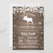 Rustic Moose Winter Snowflake Baby shower Kaart (Voorkant)