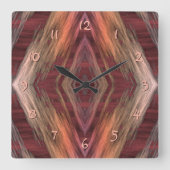 Rustic Mosaic American Native Indian Cabin Pattern Vierkante Klok (Voorkant)