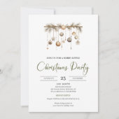 Rustic Moss Green Beige Nordic Christmas Party Kaart (Voorkant)