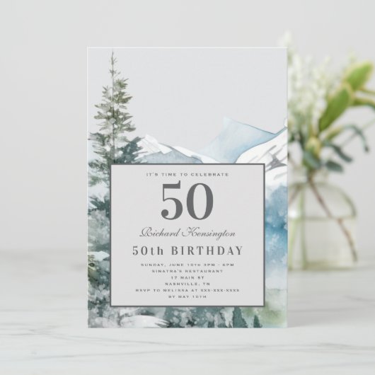 Rustic mountain 50e invitation anniversaire (Debout devant)